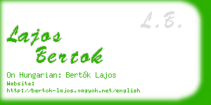 lajos bertok business card